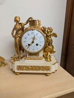 Bronze met wit marmeren pendule, Antiek en Kunst, Antiek | Klokken, Ophalen