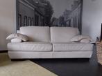 Leren bank Natuzzi roomwit 2 meter lang met vaste kussens, Ophalen, Gebruikt, 200 tot 250 cm, Leer