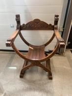 Savonarola stoel, antiek, donker bruin, gebruikt goede staat, Ophalen