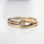 14 krt gouden ring met diamant van Le Chic, Sieraden, Tassen en Uiterlijk, Ophalen of Verzenden, Zo goed als nieuw, 17 tot 18