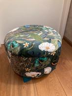 Prachtige vintage naaipoef poef totaal opnieuw gestoffeerd, Ophalen, Nieuw, Rond, Minder dan 50 cm