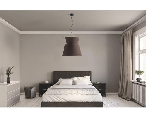 Hanglamp 6-lamps textiel / metaal Amoa zwart / bruin, Huis en Inrichting, Lampen | Hanglampen, Nieuw, 75 cm of meer, Metaal, Stof
