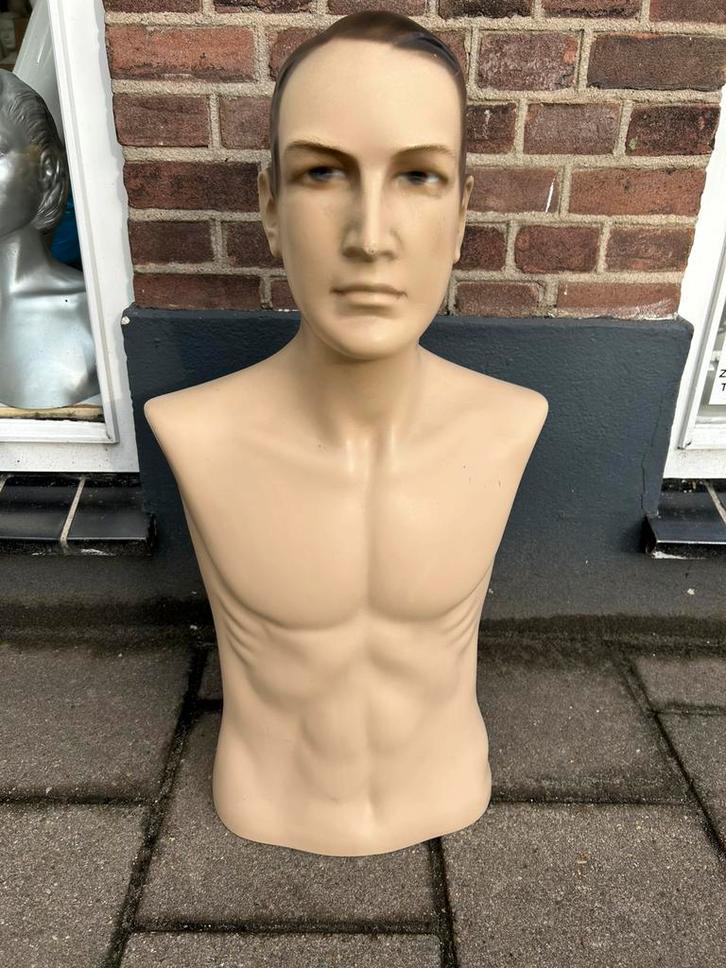 Mooie retro heren buste torso etalagepop paspop, Verzamelen, Militaria | Algemeen, Landmacht, Nederland, Ophalen of Verzenden