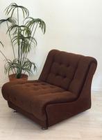 Vintage jaren 70 lounge fauteuil bruine rib, Huis en Inrichting, Ophalen, 75 tot 100 cm, Zo goed als nieuw, Nvt