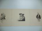 3 etsen gravures 1980 naar Rembrandt Jan De Wit gesigneerd, Antiek en Kunst, Ophalen of Verzenden