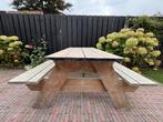 robuuste houten picknicktafel, Ophalen, Gebruikt, Rechthoekig, Hout