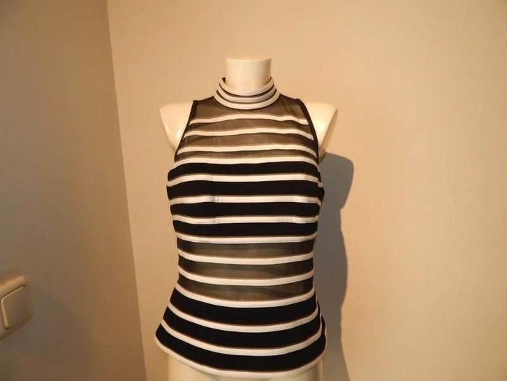 Joseph Ribkoff mooie top gestreept zwart wit voile deel 42, Kleding | Dames, Tops, Zo goed als nieuw, Maat 42/44 (L), Zwart, Zonder mouw