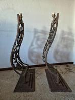 2x Stoere decoratieve ijzeren lampenvoet 76 cm hoog, Antiek en Kunst, Ophalen