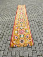 Vintage Smyrna loper vloerkleed handgeknoopt kleed 4.17 x 67, Ophalen, Gebruikt, 200 cm of meer, 50 tot 100 cm
