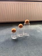 Set van 3 Glazen Potten met Kurken Dop – Moet weg i.v.m reis, Ophalen, Overige kleuren, Minder dan 50 cm, Glas