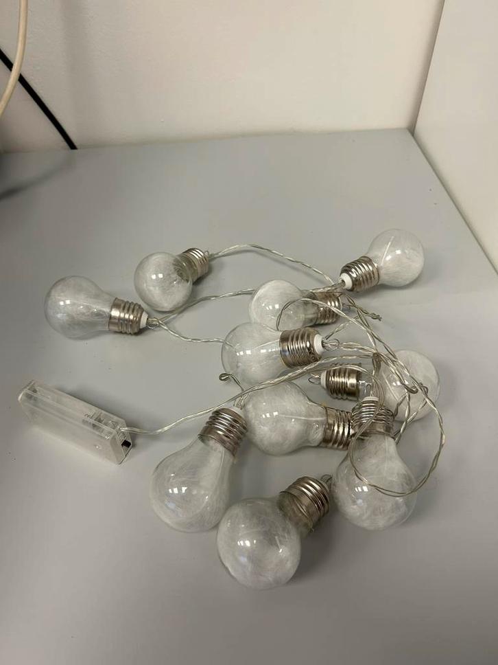 Feestverlichting / Guirlande met veertjes - 2 meter, Huis en Inrichting, Lampen | Hanglampen, Zo goed als nieuw, Minder dan 50 cm