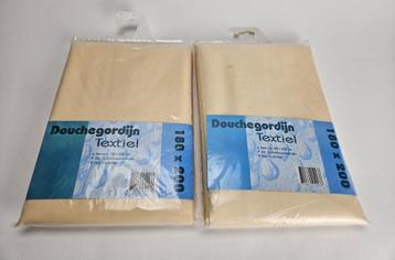 Douchegordijn 2 stuks – textiel 180 x 200 m – met haken beschikbaar voor biedingen