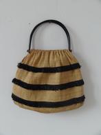 prachtige vintage tas in natuurvezels, raffia, breed 35 cm, Verzenden, Gebruikt, Geel, Handtas