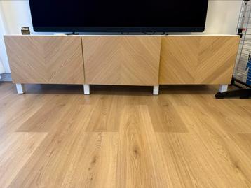 IKEA Besta | Televisiemeubel | wit/eiken | 180x40x34cm