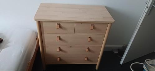 IKEA Bjorksnas 5 ladekast berken 90x90 cm als nieuw, Huis en Inrichting, Kasten | Ladekasten, Zo goed als nieuw, Minder dan 100 cm