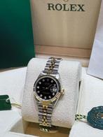 Rolex datejust 26mm black diamond dial. Gold/steel, Staal, Rolex, Polshorloge, Ophalen of Verzenden