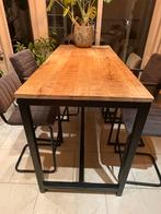Mangohout bartafel 180x80 + 6 barkrukken, Huis en Inrichting, Ophalen, Zo goed als nieuw