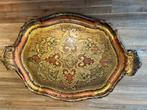 Vintage Florentijns dienblad goud oranje, Ophalen of Verzenden, Rechthoekig