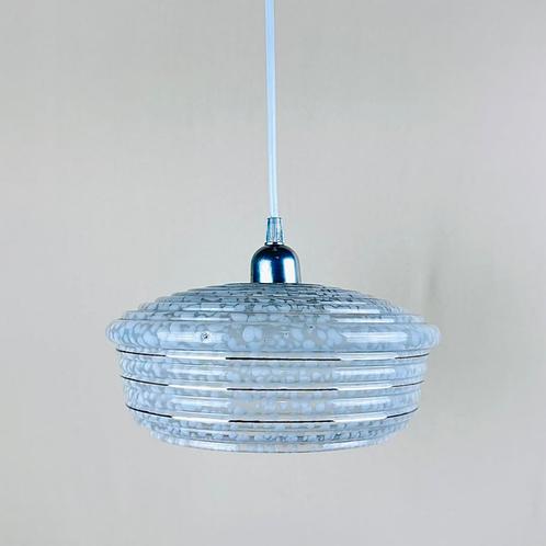 Vintage Clichy glas lampenkap / gewolkt glas wit, Huis en Inrichting, Lampen | Hanglampen, Zo goed als nieuw, Minder dan 50 cm