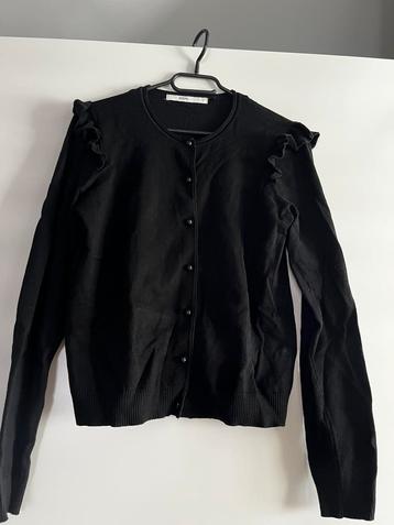 ZGAN! Leuke zwarte vest met roezels van Steps maat L! beschikbaar voor biedingen