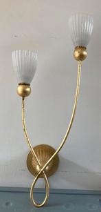 Terzani srl wandlamp goudkleurig met melkglas nr 628/2a, Huis en Inrichting, Lampen | Wandlampen, Gebruikt, Ophalen of Verzenden