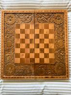 Handgemaakte houten schaak- en backgammonset, Hobby en Vrije tijd, Gezelschapsspellen | Bordspellen, Ophalen of Verzenden, Zo goed als nieuw