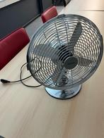 Zilveren tafel ventilator (merk: Sencys), Witgoed en Apparatuur, Ventilatoren, Ophalen, Gebruikt, Tafelventilator
