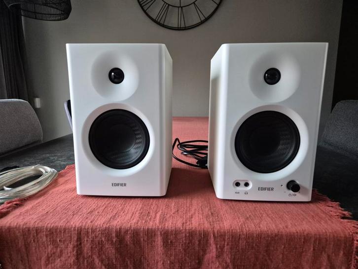 Edifier MR4 Studio Monitoren - Wit, Audio, Tv en Foto, Luidsprekers, Zo goed als nieuw, Front, Rear of Stereo speakers, Minder dan 60 watt