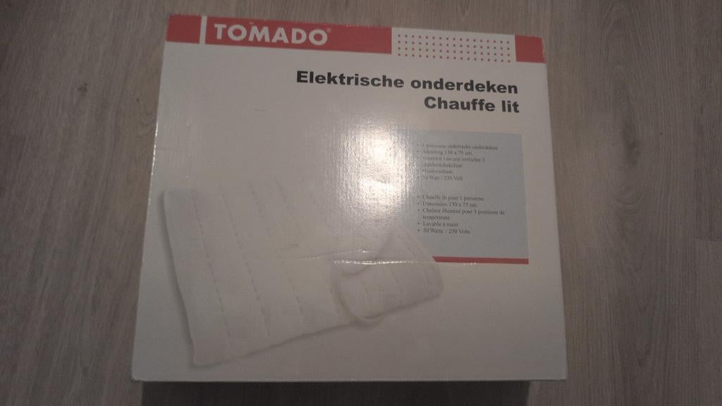Tomado Elektrische Onderdeken - Nieuw in doos, Eenpersoons, Wit, Nieuw, Ophalen of Verzenden