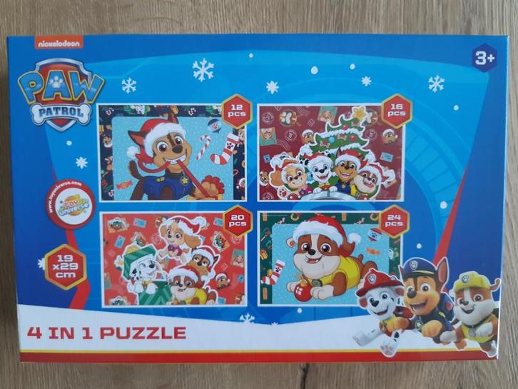 Paw Patrol 4 in 1 kerstpuzzel winterpuzzel, Kinderen en Baby's, Speelgoed | Kinderpuzzels, Nieuw, 2 tot 4 jaar, 10 tot 50 stukjes