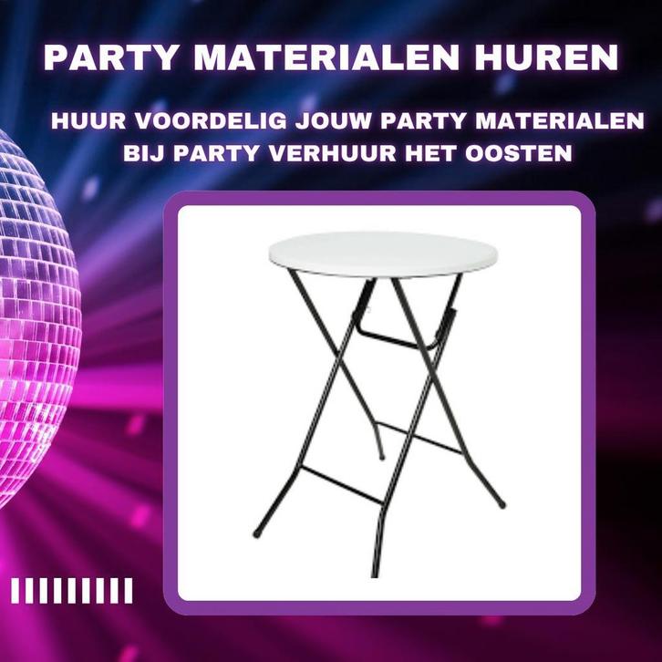 Statafel huren? Reserveer online Party Verhuur Het Oosten, Hobby en Vrije tijd, Feestartikelen | Verhuur, Zo goed als nieuw, Overige