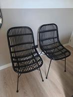 2 zwarte rotan stoelen, Huis en Inrichting, Ophalen, Gebruikt, Twee, Zwart