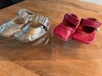 Leren babyslofjes zilver en roze, Kinderen en Baby's, Ophalen of Verzenden, Zo goed als nieuw, Meisje, Slofjes