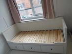 Hemnes bedbank van Ikea, Ophalen, Wit, Tweepersoons, 190 cm of minder