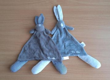 2x Knuffeldoekje Knuffel van Bambino Konijn met Streepjes beschikbaar voor biedingen