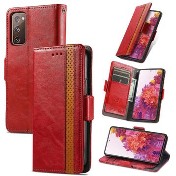Luxe Galaxy S20 FE PU-leer Wallet Flip Case Set _ Rood