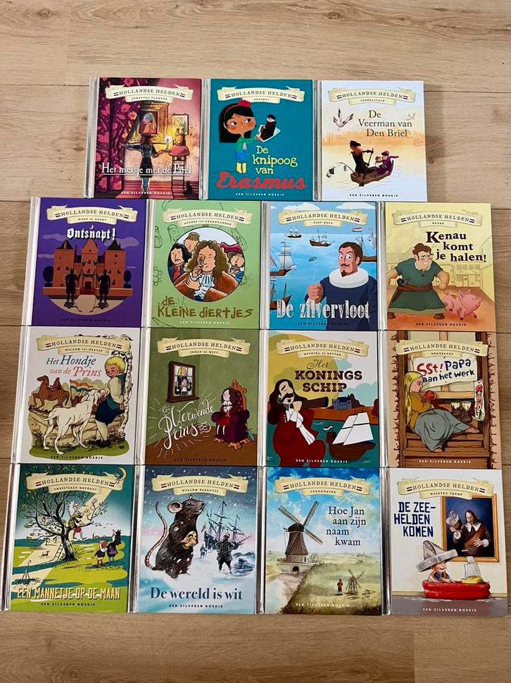 Set 15 Zilveren Boekjes Hollandse Helden compleet, Boeken, Kinderboeken | Jeugd | onder 10 jaar, Zo goed als nieuw, Non-fictie