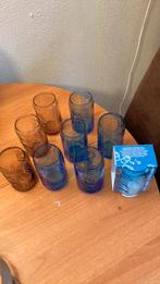 9 Coca Cola glazen. 6 blauwe en 3 roze limited editionglazen, Ophalen of Verzenden, Zo goed als nieuw, Frisdrankglas