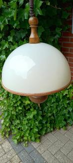 Steinhauer Mushroom hanglamp -  trekpendel(Acryl kap 41 cm ), Ophalen, Gebruikt, Dutch vintage  seventies, Metaal