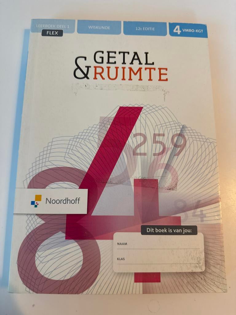 Getal & Ruimte, Wiskunde VMBO-KGT 4, 12e editie, Ophalen of Verzenden, Nieuw, VMBO, Wiskunde A