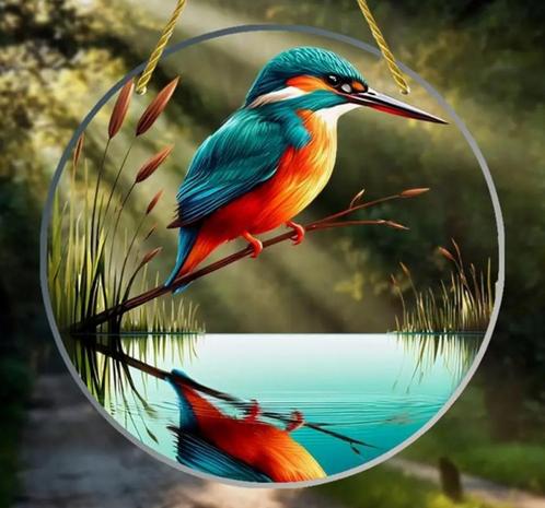 Raamhanger jagende ijsvogel, Tuin en Terras, Tuinwanddecoratie, Nieuw, Verzenden