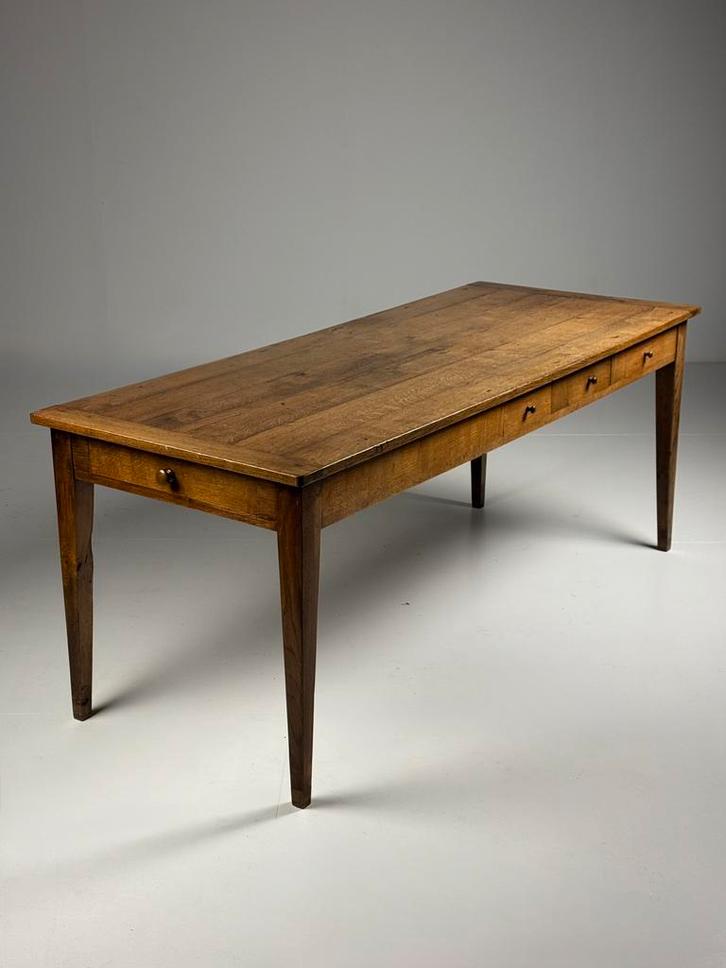 Franse eettafel antiek eiken 203cm, Antiek en Kunst, Antiek | Meubels | Tafels, Ophalen