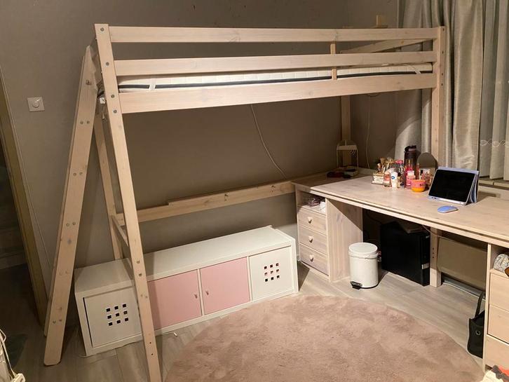 Hoogslaper, Huis en Inrichting, Slaapkamer | Stapelbedden en Hoogslapers, Zo goed als nieuw, Hoogslaper, 90 cm, 200 cm, Eenpersoons