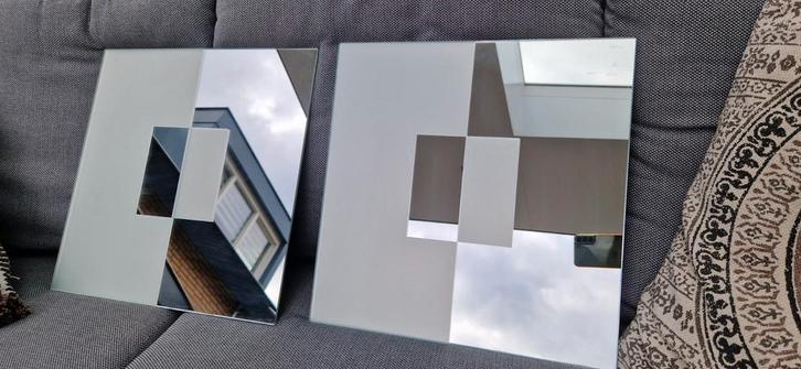 Set van 2 Design Spiegels - 40x40cm, Huis en Inrichting, Woonaccessoires | Spiegels, Zo goed als nieuw, Minder dan 50 cm, Minder dan 100 cm