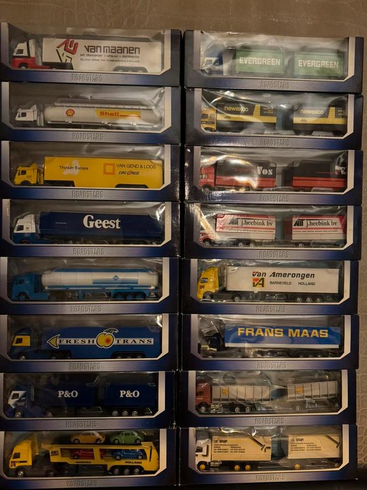 Serie modelvrachtwagens Roadstars  16 stuks, Hobby en Vrije tijd, Modelbouw | Auto's en Voertuigen, Nieuw, Truck, 1:32 tot 1:50
