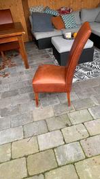 Stoel leer met eiken tafel, Ophalen, Bruin, Leer, Zo goed als nieuw