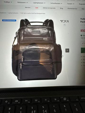 Tumi Alpha Leather  BackPack Black beschikbaar voor biedingen