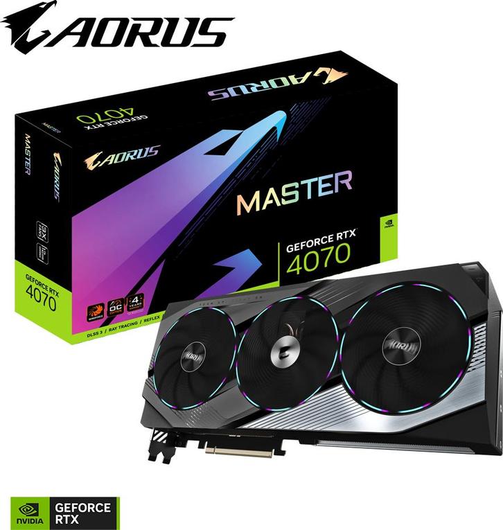 RTX 4070 OC Premium Gigabyte Master 12G, Computers en Software, Videokaarten, Zo goed als nieuw, Nvidia, PCI-Express 4.0, GDDR6