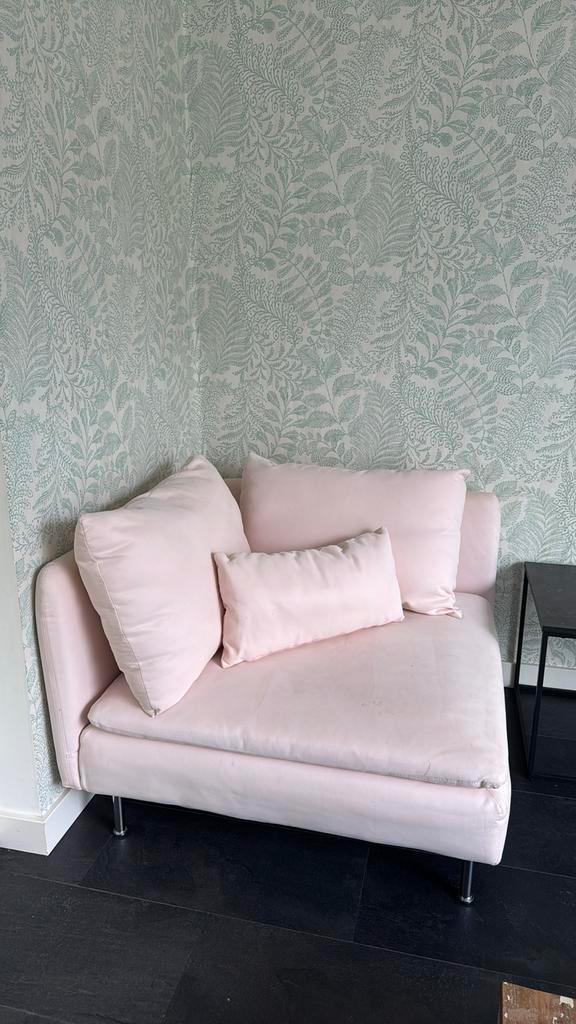 Soderhamn hoekbankstuk roze, Huis en Inrichting, Banken | Sofa's en Chaises Longues, Zo goed als nieuw, Eenpersoons, Minder dan 150 cm