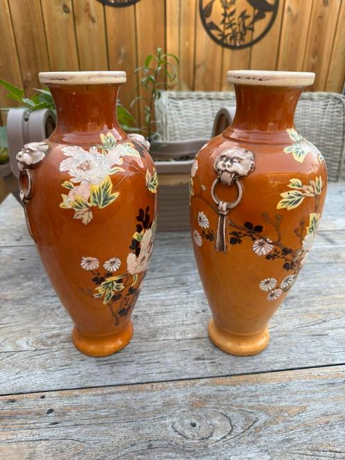 2 Japanse vazen Satsuma aardewerk, Antiek en Kunst, Antiek | Vazen, Ophalen of Verzenden